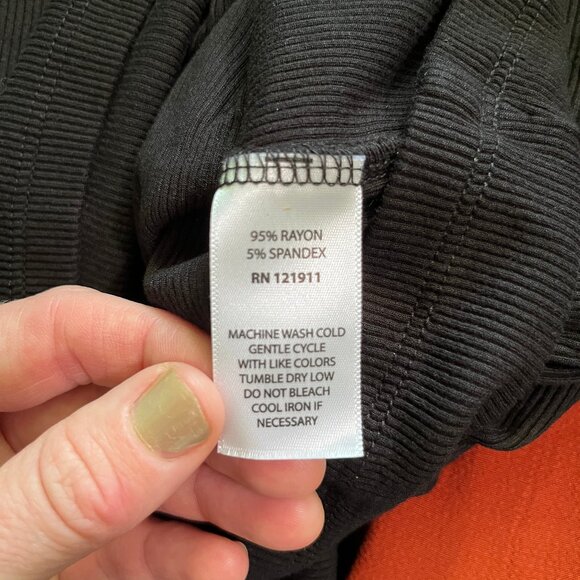 Revolve LNA Asymmetrical Neck Rayon Ribbed Rio Tee Shirt Size Medium M - Picture 4 of 8